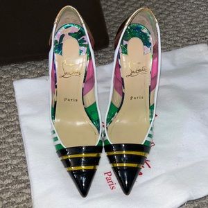 Christian louboutin Bandy 120 pat leather mixed media